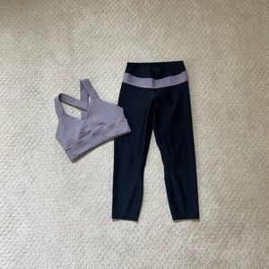 ALO yoga athletic set, sports bra and leggings, size M
